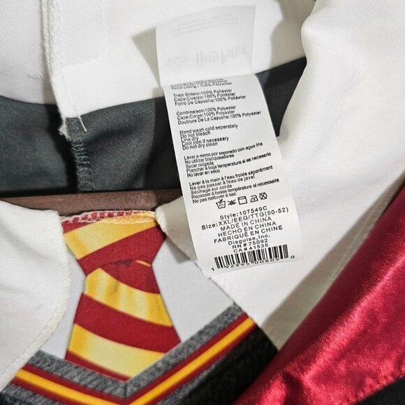 Harry Potter Gryffindor Costume Mens XXL Robe Outfit Sorting Hat Wand Lantern - Picture 9 of 15